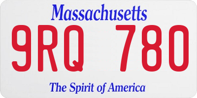 MA license plate 9RQ780