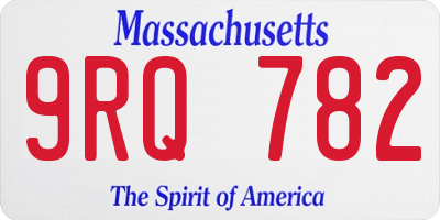 MA license plate 9RQ782