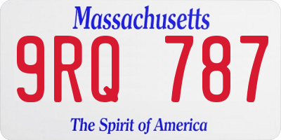 MA license plate 9RQ787