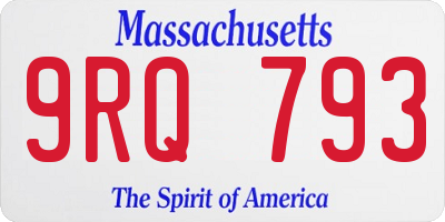 MA license plate 9RQ793