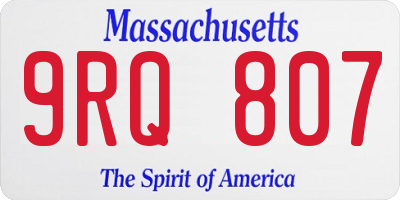 MA license plate 9RQ807