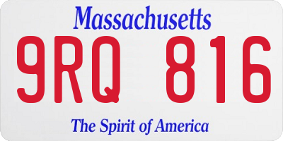 MA license plate 9RQ816