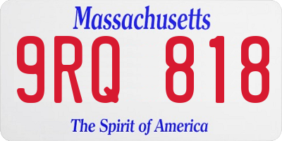 MA license plate 9RQ818