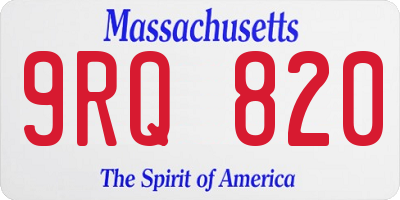 MA license plate 9RQ820