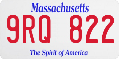 MA license plate 9RQ822