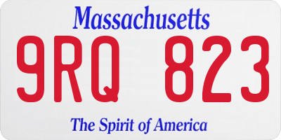 MA license plate 9RQ823