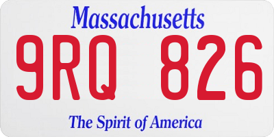 MA license plate 9RQ826