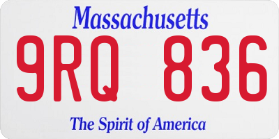 MA license plate 9RQ836