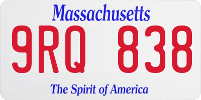 MA license plate 9RQ838