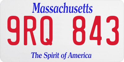 MA license plate 9RQ843