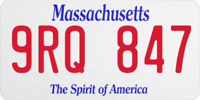 MA license plate 9RQ847