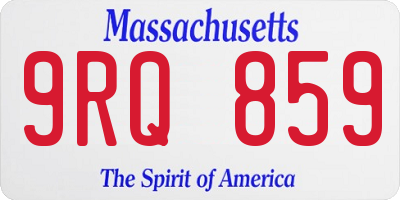 MA license plate 9RQ859