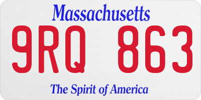 MA license plate 9RQ863