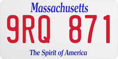 MA license plate 9RQ871