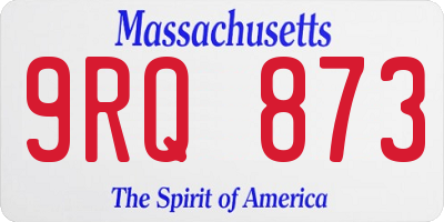 MA license plate 9RQ873