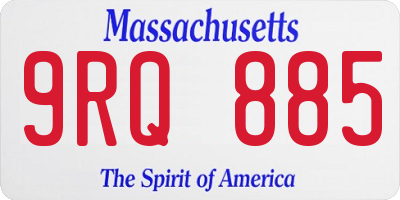 MA license plate 9RQ885