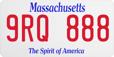 MA license plate 9RQ888