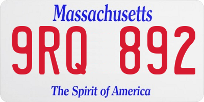 MA license plate 9RQ892