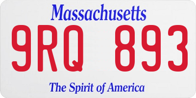 MA license plate 9RQ893