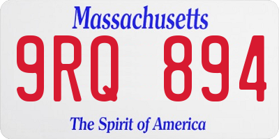 MA license plate 9RQ894