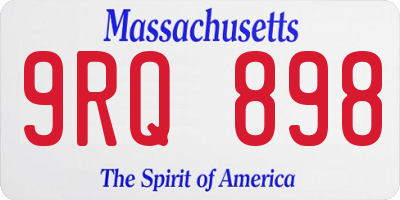 MA license plate 9RQ898