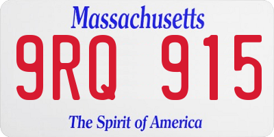MA license plate 9RQ915