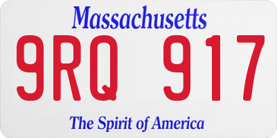 MA license plate 9RQ917