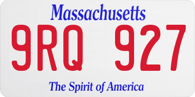 MA license plate 9RQ927