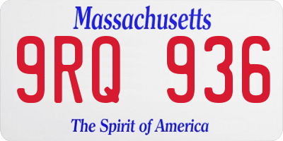 MA license plate 9RQ936
