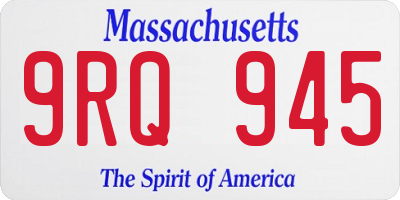 MA license plate 9RQ945