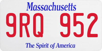 MA license plate 9RQ952