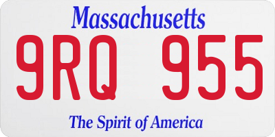 MA license plate 9RQ955