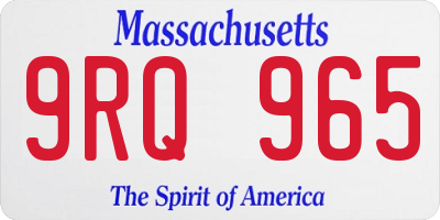 MA license plate 9RQ965