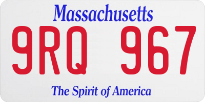 MA license plate 9RQ967