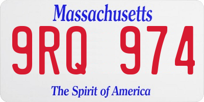 MA license plate 9RQ974