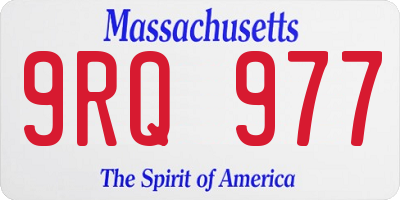 MA license plate 9RQ977