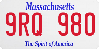 MA license plate 9RQ980