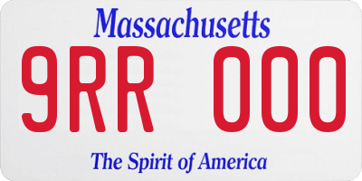 MA license plate 9RR000
