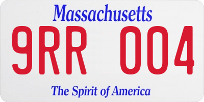 MA license plate 9RR004
