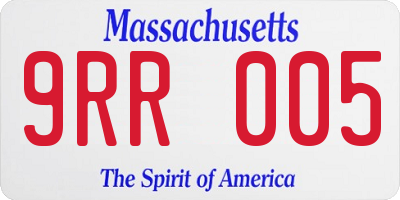 MA license plate 9RR005