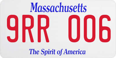 MA license plate 9RR006