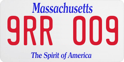 MA license plate 9RR009