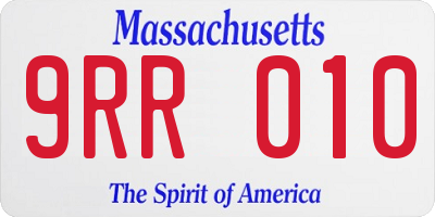 MA license plate 9RR010