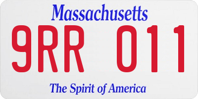 MA license plate 9RR011