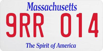 MA license plate 9RR014
