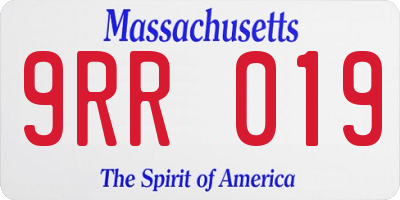 MA license plate 9RR019