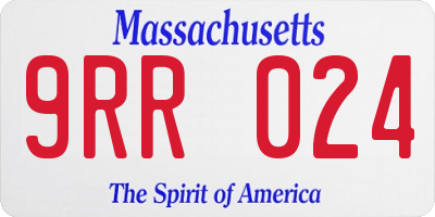 MA license plate 9RR024