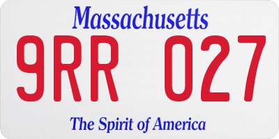 MA license plate 9RR027