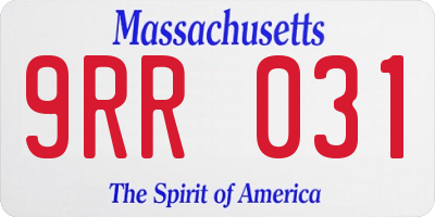 MA license plate 9RR031