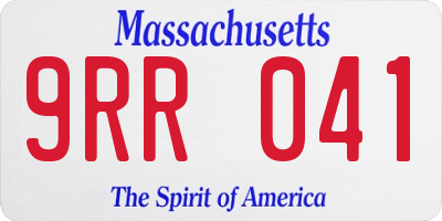 MA license plate 9RR041